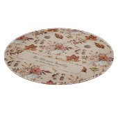 Planche À Découper Automne fleuri élégant rétro nom de famille person (Coin)