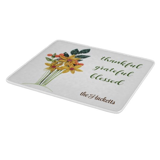 Planche À Découper Automne Fleurs moulées Imprimer le verre (Coin)