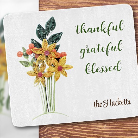 Planche À Découper Automne Fleurs moulées Imprimer le verre