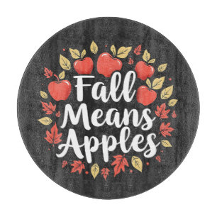 Planche À Découper Automne signifie la saison de cueillette des pomme