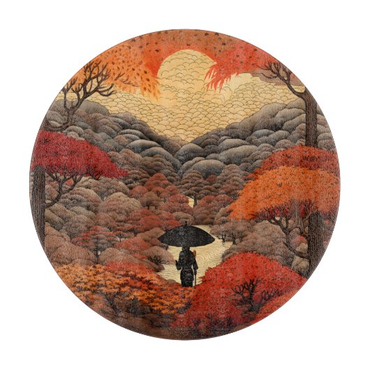 Planche À Découper automne Ukiyo-e Japon (Devant)