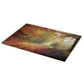 Planche À Découper Autumn Leaves and Trees Covering Dirt Road (Coin)