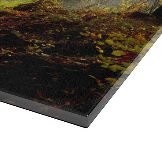 Planche À Découper Autumn Leaves and Trees Covering Dirt Road (Coin)