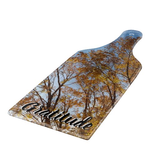 Planche À Découper Autumn Trees with Golden Leaves and Blue Skies (Coin)