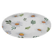 Planche à découper aux marguerites blanches, plate (Coin)