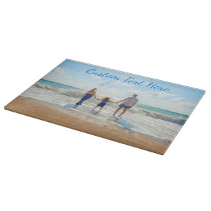 Planche à découper avec photo de famille et texte 