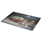 Planche À Découper Aventure de Noël de la caravane du Beagle d'hiver (Coin)