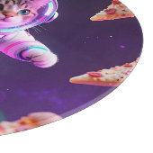 Planche À Découper Aventure spatiale de pizza avec un chat astronaute (Coin)