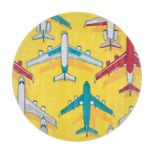 Planche À Découper Avions colorés Ciel : Aéronefs Vintages