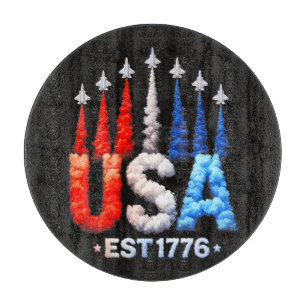 Planche À Découper Avions de chasse du 4 juillet Usa Patriotique