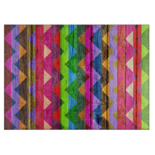 Planche À Découper Aztec Chevron Wood Abstrait