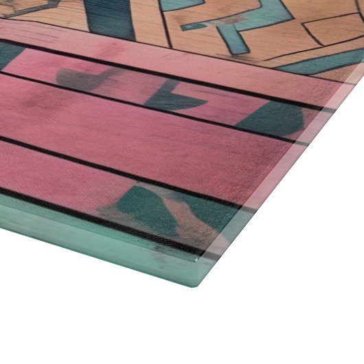 Planche À Découper Aztec Sud-Ouest Bleu Et Tribal Rose (Coin)