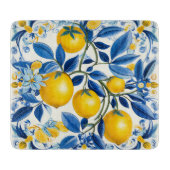 Planche À Découper 💛 Azulejos bleu et jaune 💙 citrons (Devant)