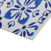 Planche À Découper Azure Arabesque Floral Geometry Elegant Coastal (Coin)