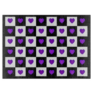 Planche À Découper B&W Purple Hearts Beating
