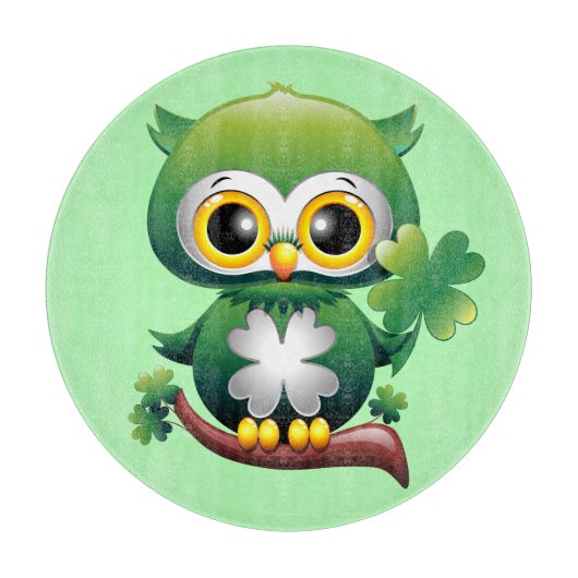 Planche À Découper Baby Owl St Patrick Paddy Cartoon (Devant)