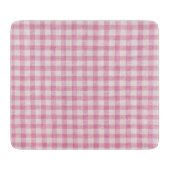 Planche À Découper Baby Pink Gingham Pattern (Devant)