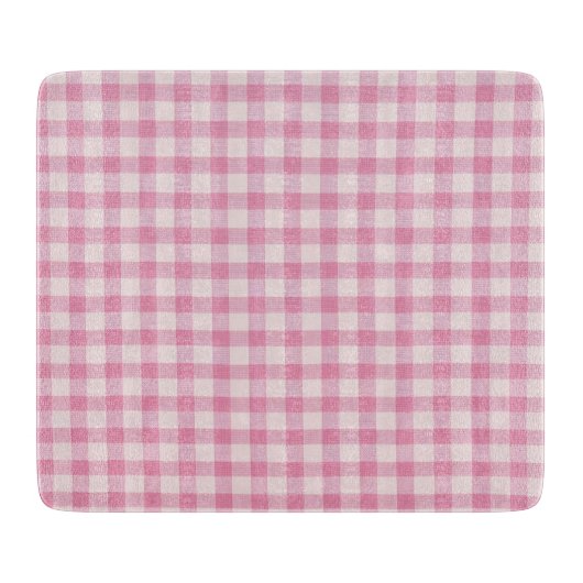 Planche À Découper Baby Pink Gingham Pattern (Devant)