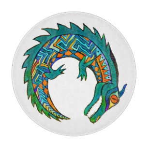 Planche À Découper Bac en acrylique d'alligator tribal