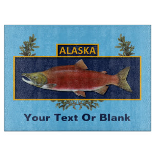 Planche À Découper Badge du pêcheur de combat de l'Alaska