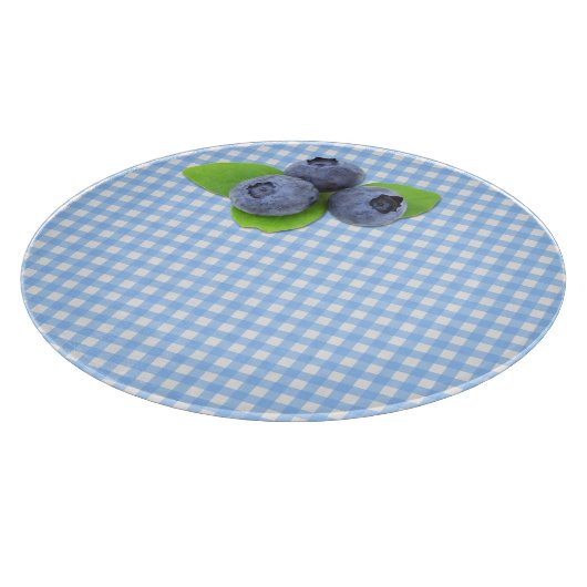 Planche À Découper Baies bleues sur le guingan (Coin)