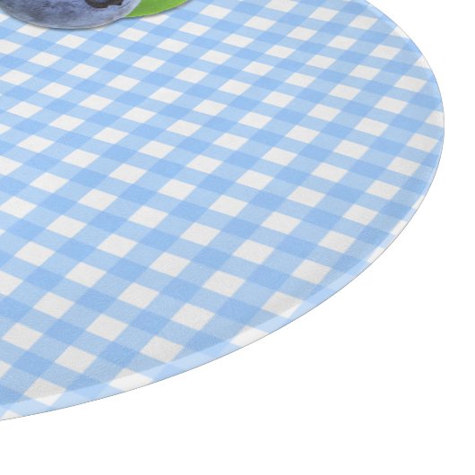 Planche À Découper Baies bleues sur le guingan (Coin)