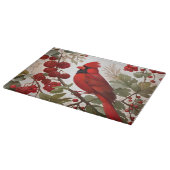 Planche À Découper Baies rouges d'oiseaux du Cardinal Nord (Coin)
