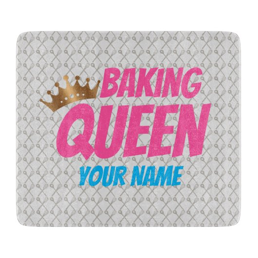 Planche À Découper Baking Queen Pattern for Cake and Sweets Lovers (Devant)