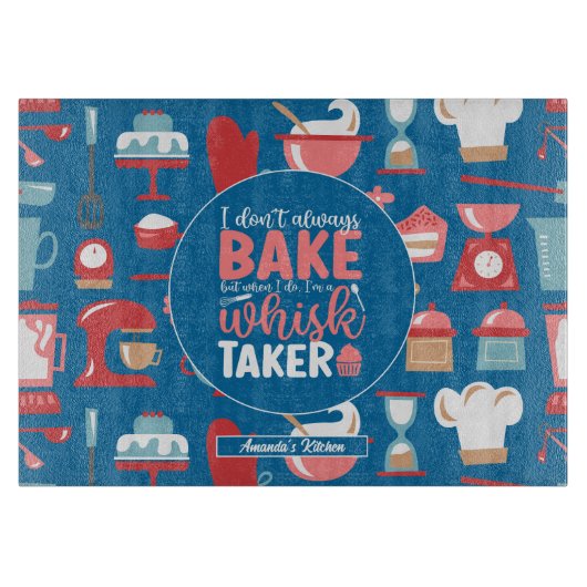 Planche À Découper Baking Whisk Taker Cool Retro Baker Motif (Devant)