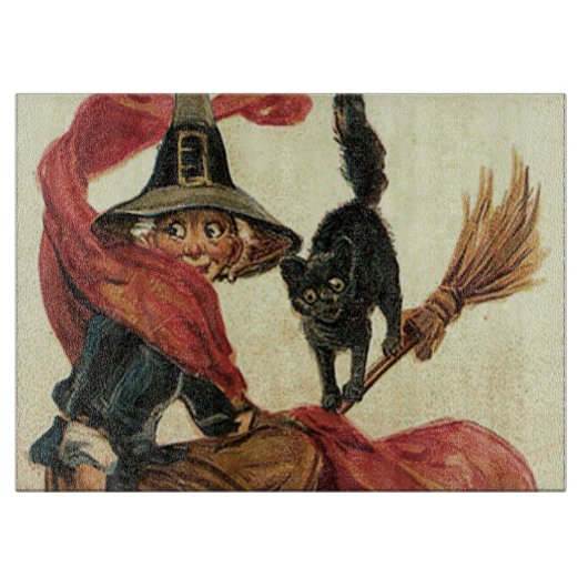 Planche À Découper Balai de Chat Noir Sorcière (Devant)