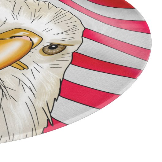 Planche À Découper Bald Eagle devant le drapeau américain Art patriot (Coin)