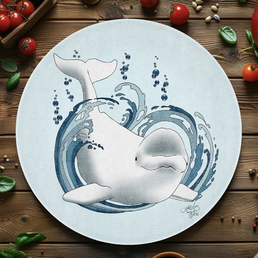 Planche À Découper Baleine Béluga Bleue