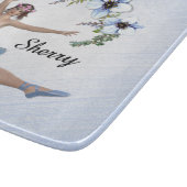Planche À Découper Ballerina en bleu Nom personnel (Coin)