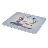 Planche À Découper Ballerina en bleu Nom personnel (Coin)