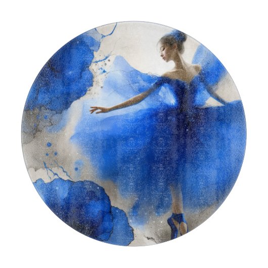 Planche À Découper Ballet élégant en bleu indigo (Devant)