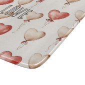 Planche À Découper Ballons Coeur Crème Rouge (Coin)