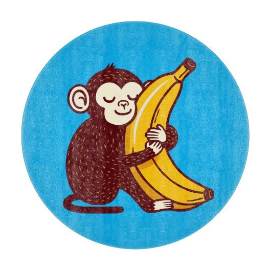 Planche À Découper Banane d'amour de singe (Devant)