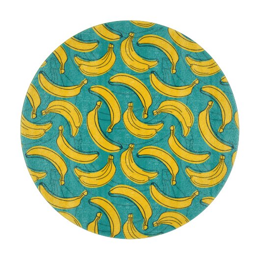 Planche À Découper Banane jaune : Noir Vintage (Devant)