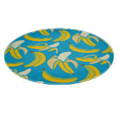 Planche À Découper Bananes jaunes, motif arrière - plan bleu (Coin)