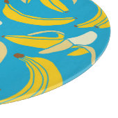 Planche À Découper Bananes jaunes, motif arrière - plan bleu (Coin)