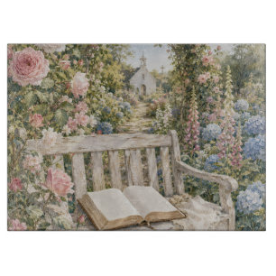Planche À Découper Banc de jardin de prière Chapelle Aquarelle