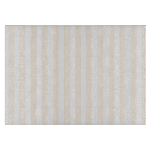 Planche À Découper Bande de bonbons beige et blanche (Devant)