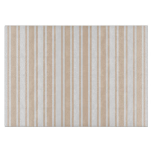 Planche À Découper Bande de bonbons beige et blanche