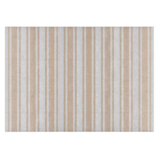 Planche À Découper Bande de bonbons beige et blanche (Devant)