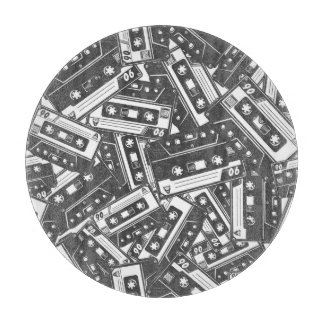 Planche À Découper Bande de cassette : Motif Vintage monochrome