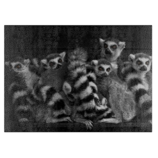 Planche À Découper Bande De Lémuriens À Bague (Devant)