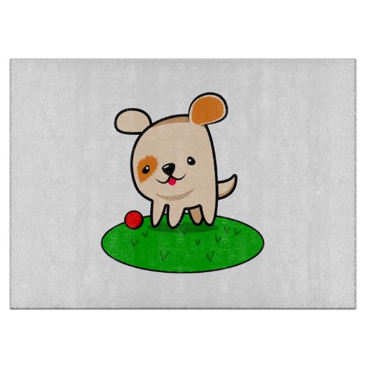 Planche À Découper Bande dessinée mignonne de chiot (Devant)