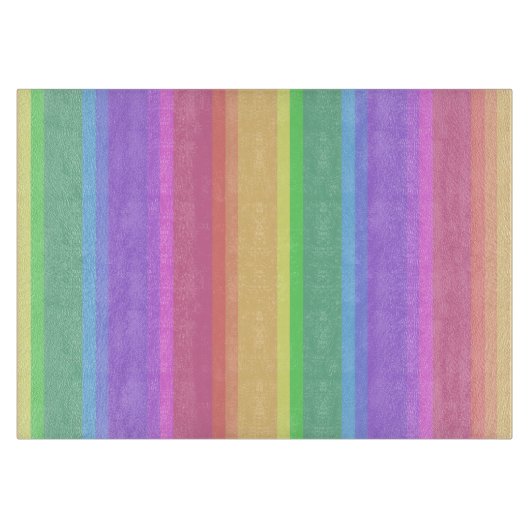 Planche À Découper Bandes arc-en-ciel pastel (Devant)