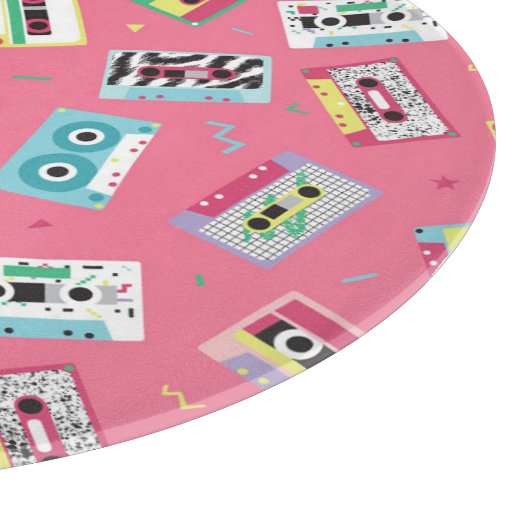 Planche À Découper Bandes audio rétro : Style des années 80. (Coin)