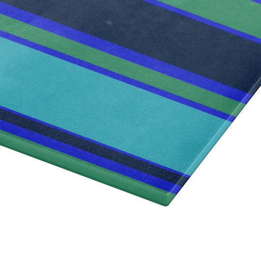 Planche À Découper Bandes bleues et vertes (Coin)